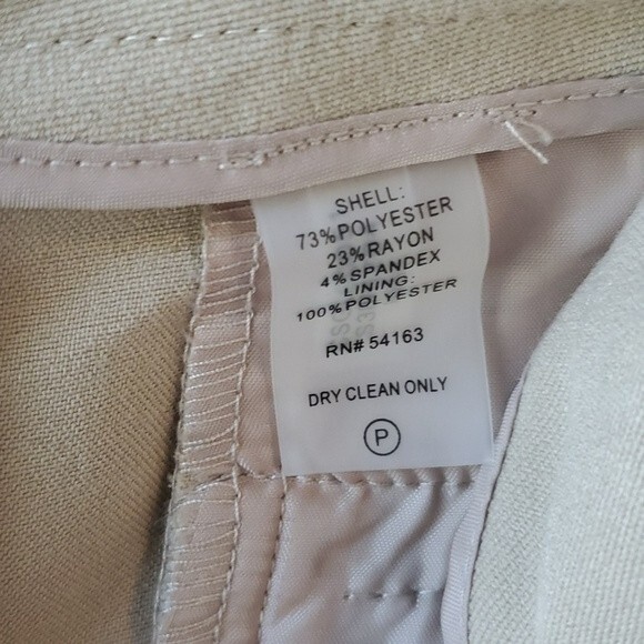 NWT CALVIN KLEIN CLASSIC FIT TAN PANTS SIZE 6 WIDE LEG BOOTCUT MINIMALIST - Picture 5 of 8